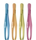 Pinza de depilar punta recta, colores, 7,5 cm