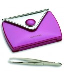 Estuche con pinza de depilar y espejo