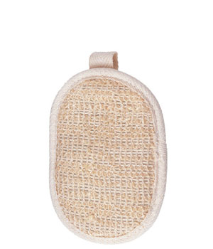 Esponja de baño con brida, sisal y algodón.