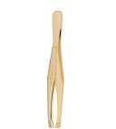 Pinza de depilar punta recta, dorada, 7,5 cm