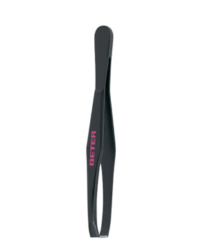 Pinza de depilar punta recta, pavonada, 7,5 cm