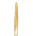 Pinza de depilar punta de cangrejo dorada 7,8 cm