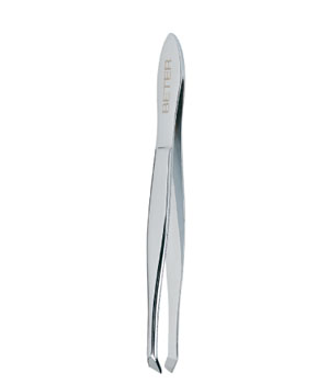 Pinza de depilar punta cangrejo, cromada, 9,3 cm