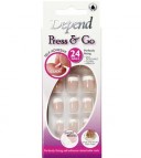 Uñas manicura francesa adhesivas Press&Go ROSA. Cortas