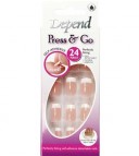 Uñas manicura francesa adhesivas Press&Go ROSA. Cuadradas