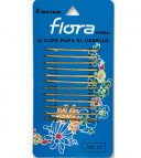 12 CLIPS FLORA NEGRO
