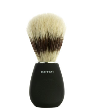 Brocha de afeitar, mango negro.